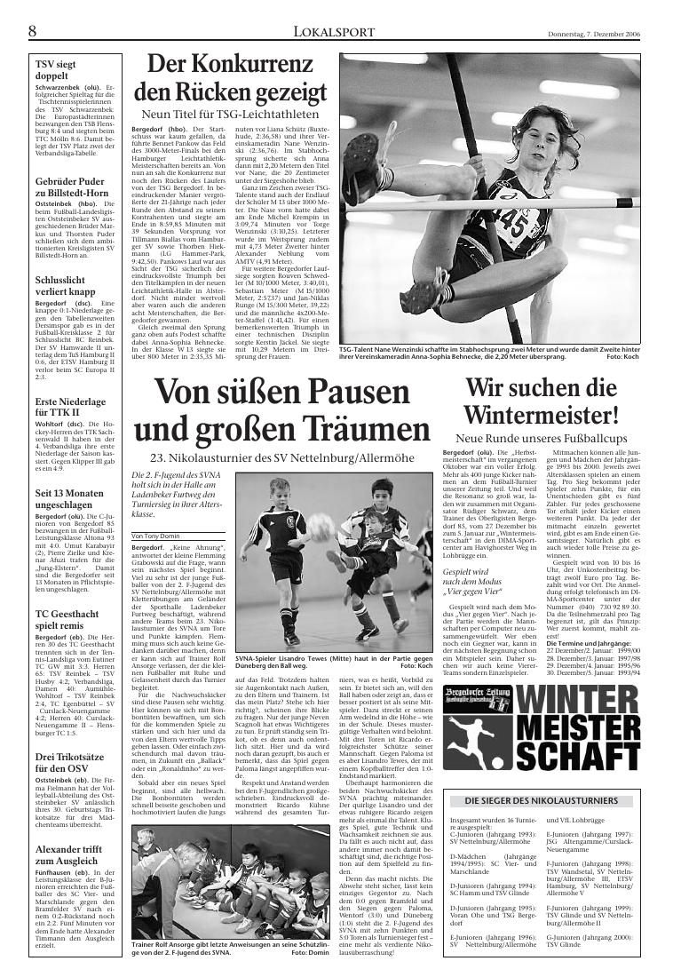 Von süßen Pausen und großen Träumen – 23. Nikolausturnier des SV Nettelnburg/Allermöhe