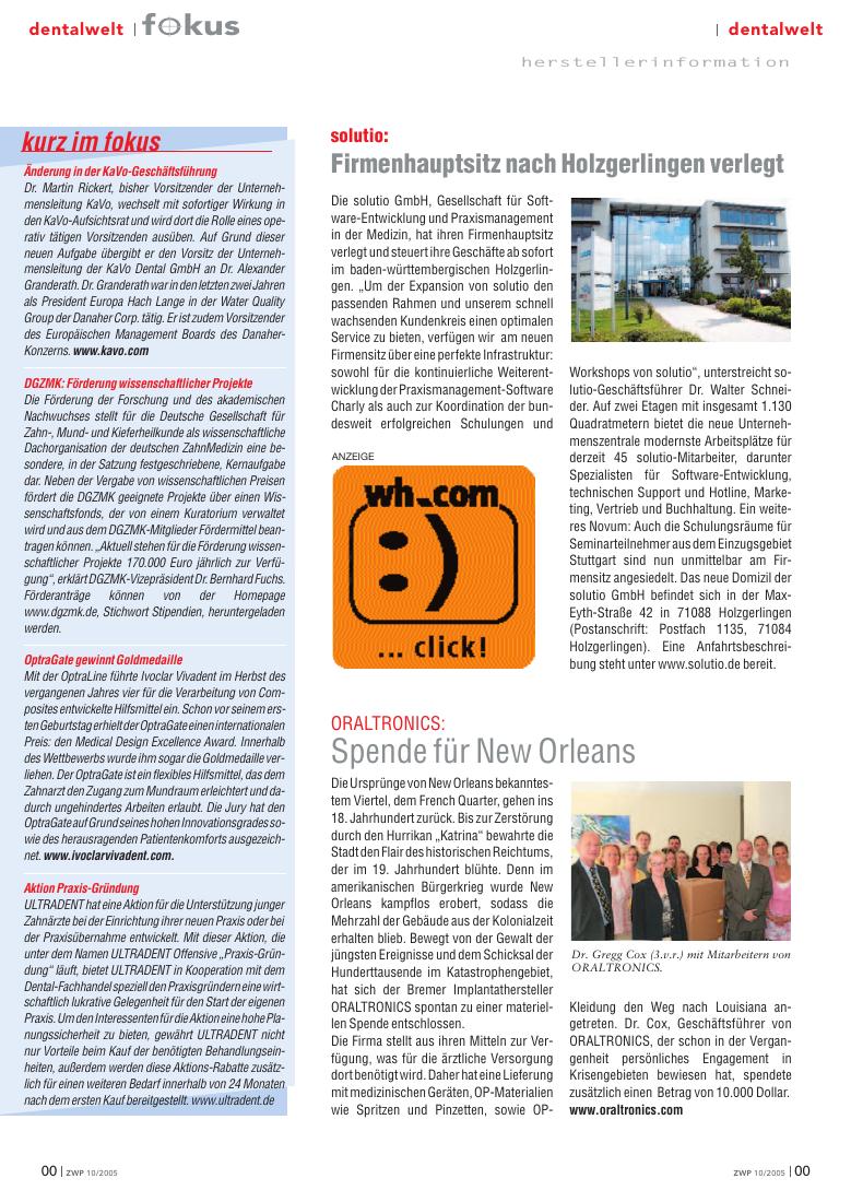 Dentalwelt / Herstellerinformationen