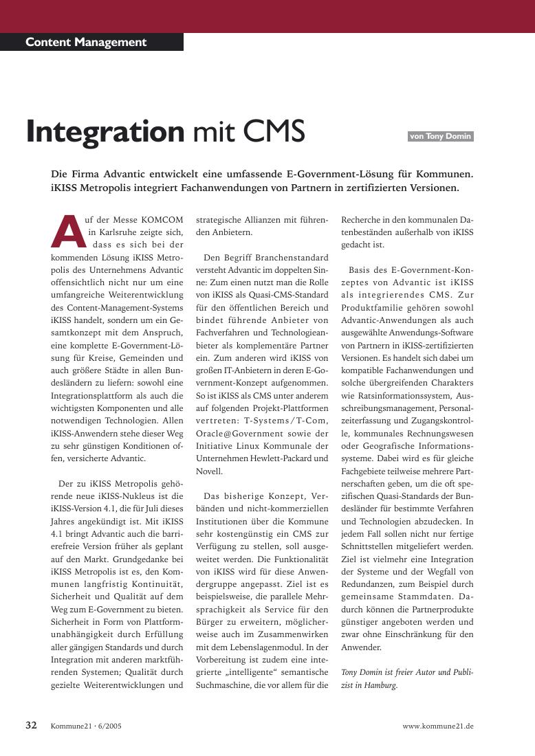 Integration mit CMS