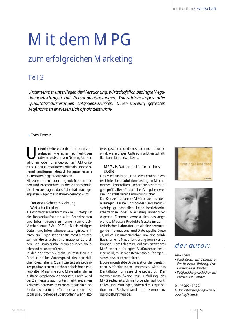 Mit dem MPG zum erfolgreichen Marketing – Teil 3